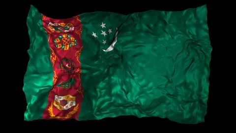 Turkmenistan flag Stock Footage 110862613