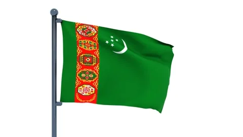 Turkmenistan Flag Stock Footage 150541357