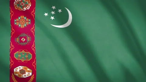 Turkmenistan Flag  Video stock 188177161