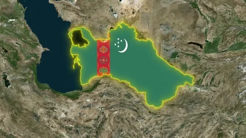 Turkmenistan Flag Video stock 307434776