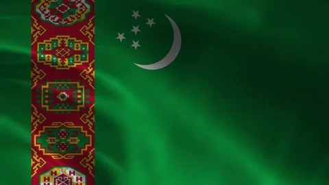 Turkmenistan Flag Stock Footage 336904209