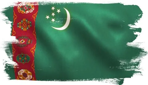 Turkmenistan Flag Stock Illustration