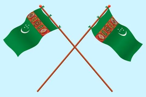 Turkmenistan flag Stock Illustration