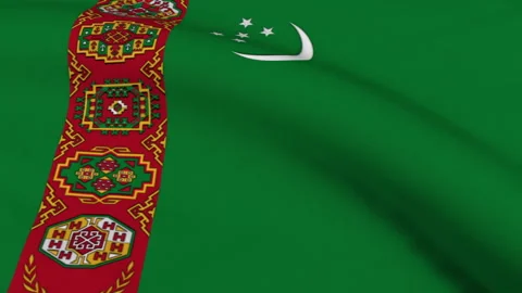 Turkmenistan Flag Loop Background Stock Footage 250470331