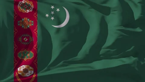 Turkmenistan Flag Loop Stock Footage 295743349