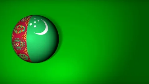 Turkmenistan flag in the shape of a ball to roll Video stock 80891589
