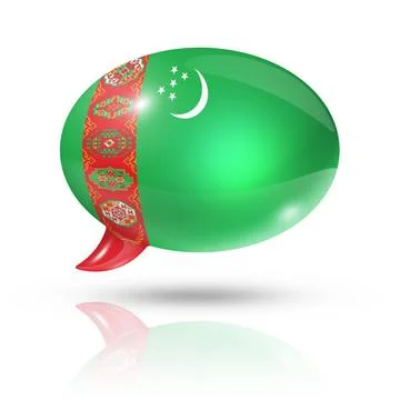 Turkmenistan flag speech bubble three dimensional Turkmenistan flag in a s... Foto stock