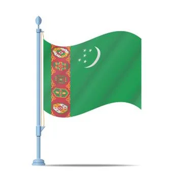Turkmenistan flag vector 스톡 일러스트