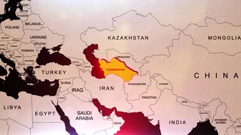 Turkmenistan Glitch Map Stock Footage 343330540