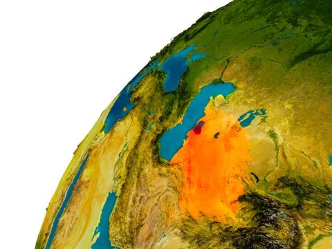 Turkmenistan on globe Stock Illustration