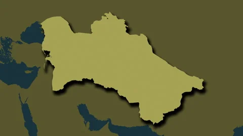 Turkmenistan map - extract. Shadow. Pattern. Labels Stock Footage 322823953