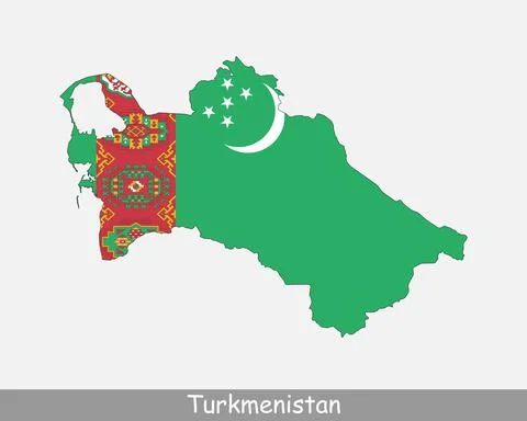 Turkmenistan Map Flag Illustrazione stock