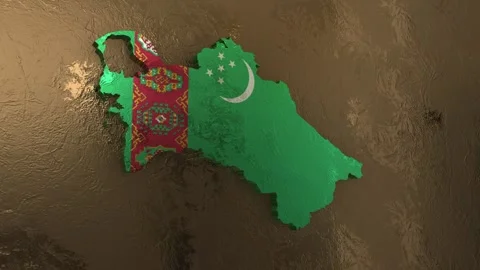 Turkmenistan Map Stock Footage 277927628