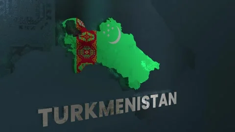 Turkmenistan Map Stock Footage 279767580