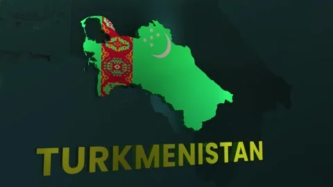 Turkmenistan Map Stock Footage 279767875