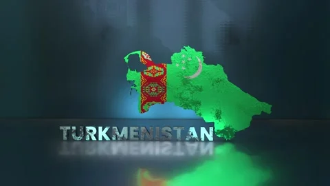 Turkmenistan Map Stock Footage 283071206