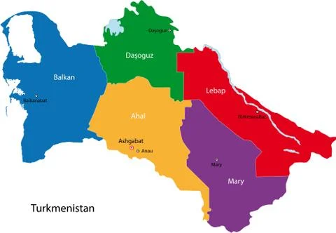 Turkmenistan map Stock Illustration