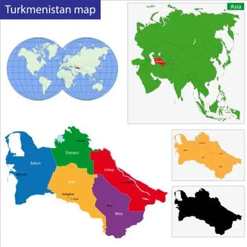 Turkmenistan map Stock Illustration