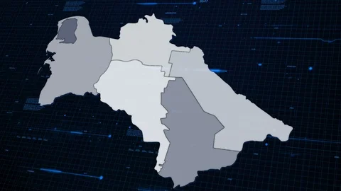 Turkmenistan network map Stock Footage 87976693