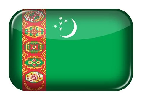 Turkmenistan web icon rectangle button 스톡 일러스트