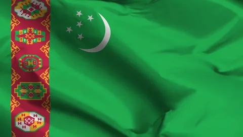 Turkmenistand flag moved by the wind Stock Footage 292446775