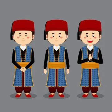 Turks Character with Various Expression Stock Illustration