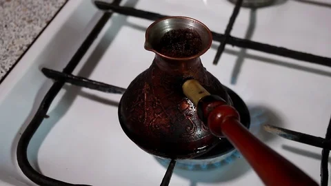 Turk's coffee is on the stove Video stock 80217302