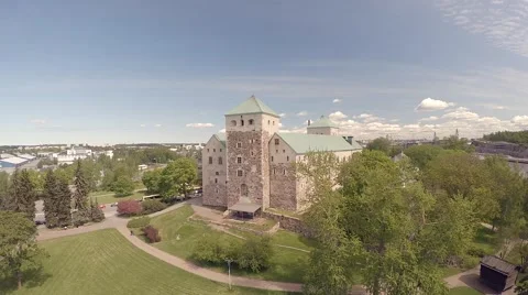 Turku Castle , aerial view 4K, Skandinavia Finland Video stock 50761953