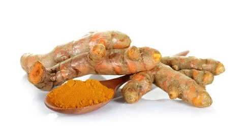 Turmeric isolated on the white background Stock Photos