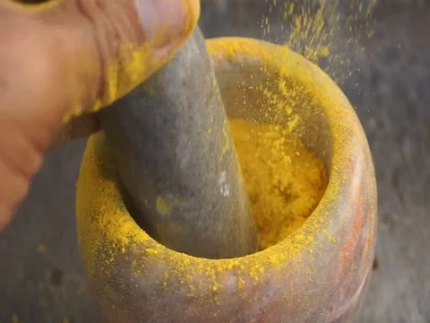 Turmeric powder  Stock Footage 120839189