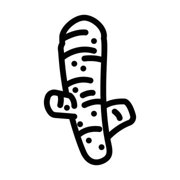 Turmeric root ayurvedic herb line icon vector illustration 스톡 일러스트