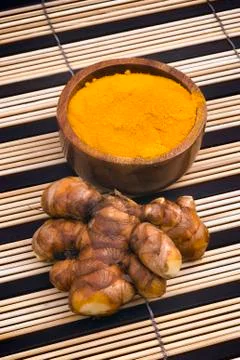 Turmeric root (Curcuma longa) Stock Photos