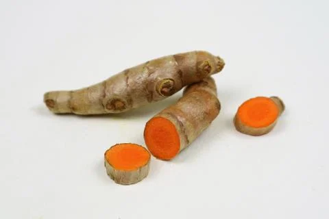Turmeric root isolated on a white background Foto stock