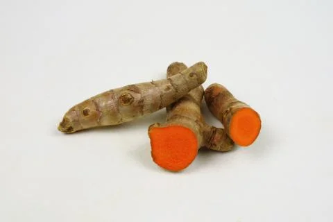 Turmeric root isolated on a white background Foto stock