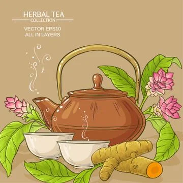 Turmeric tea illustration Stock Illustration