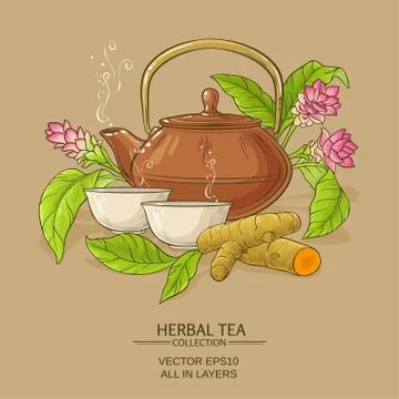 Turmeric tea illustration Stock Illustration