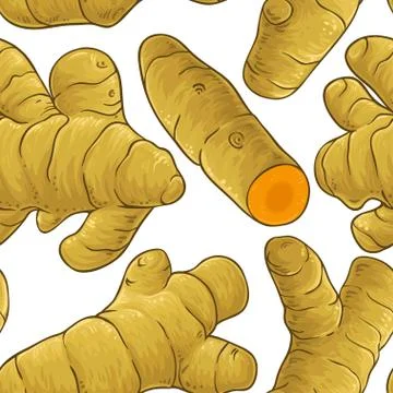 Turmeric vector pattern Stock Illustration