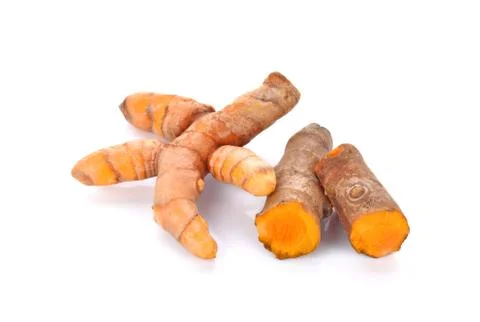 Turmeric on white background Stock Photos