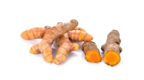 Turmeric on white background Stock Photos