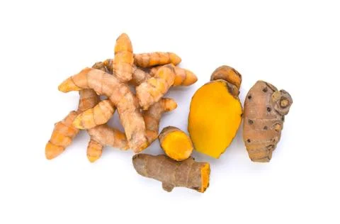 Turmeric on white background Stock Photos