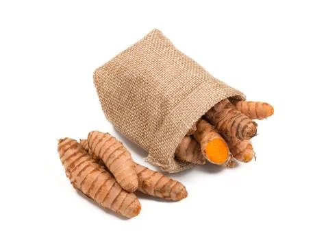 Turmeric on white background Stock Photos