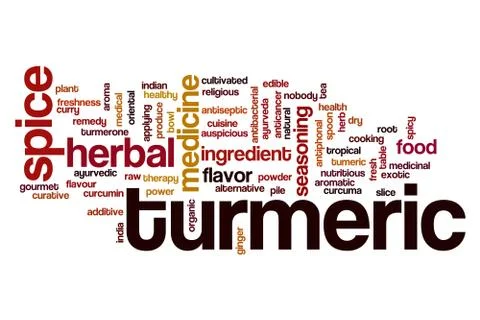 Turmeric word cloud Illustrazione stock