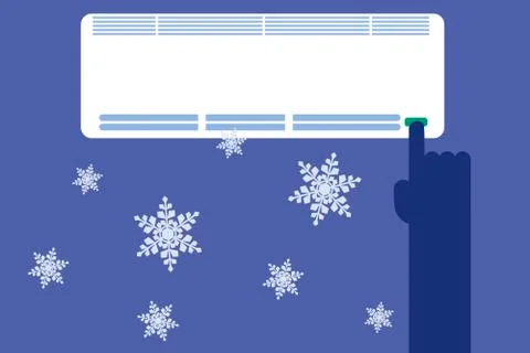 Turn on air conditioner Stock Illustration