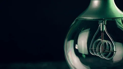 Turn on and turn off, with blinking effect, retro vintage light bulb Stock Footage 74189385