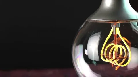 Turn on and turn off, with blinking effect, retro vintage light bulb Stock Footage 75299998