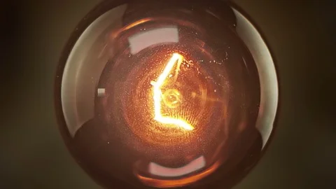 Turn on and turn off, with blinking effect, retro vintage light bulb Stock Footage 81067093