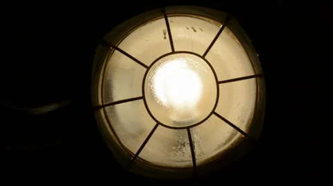 Turn off and turn on the old lights - black background Stock Footage 39338239