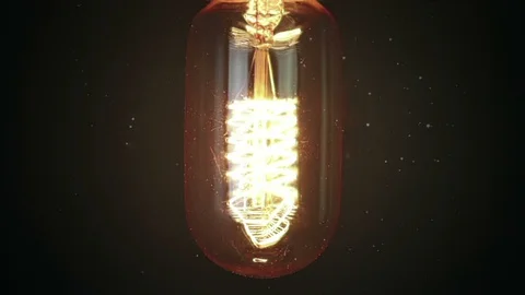 Turn on and turn off in slow motion, retro vintage light bulb with old tech Stock-Footage 103054028