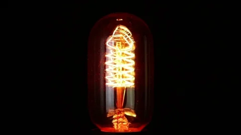 Turn on and turn off in slow motion, retro vintage light bulb Stock Footage 107362551