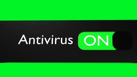Turn on Antivirus button, slider. Secure internet connection. Virus protection. Stock Footage 219620076